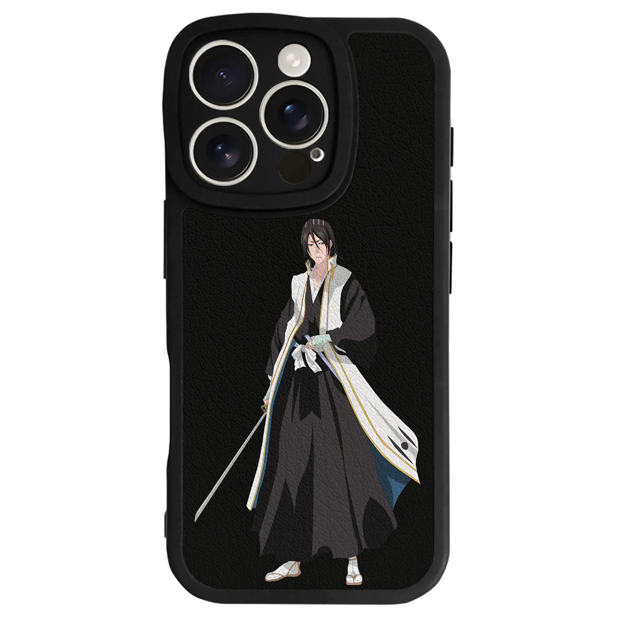 （画像用） ブリーチ くちき びゃくや BLEACH Kuchiki Byakuya 【iPhone 16シリーズ対応】シリコンスマホケース（レザー調） 材質：シリコン